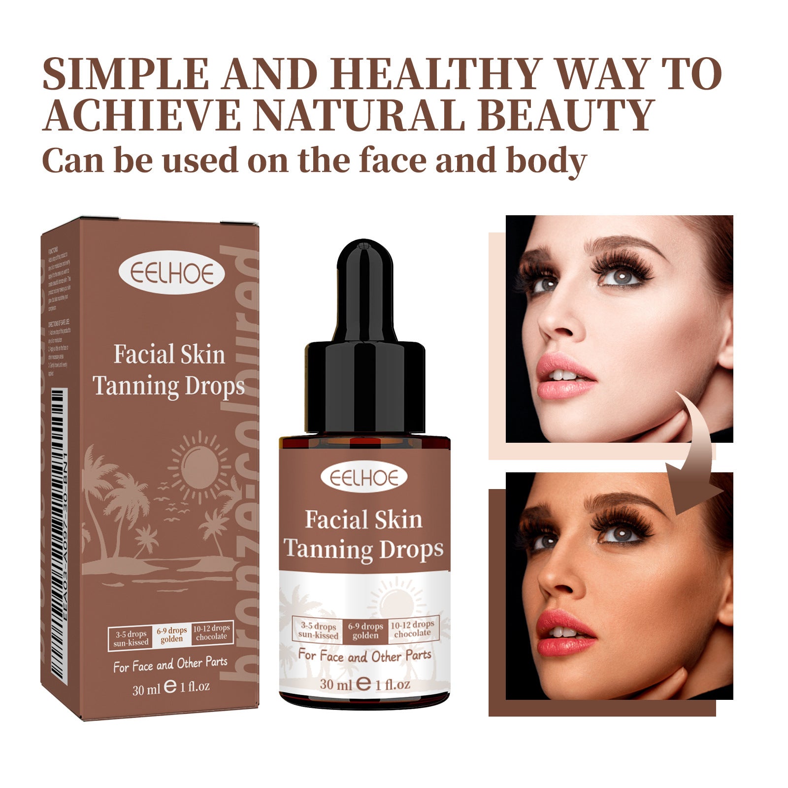 Facial Black Care Solution Creates Bronze Skin
